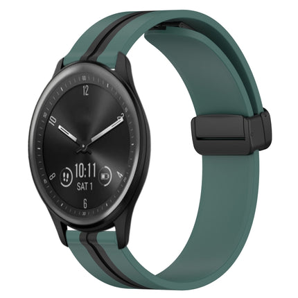 20mm Folding Magnetic Clasp Silicone Watch Band, For Garmin Vivomove Sport, For Garmin Venu 2 Plus