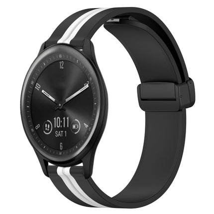 20mm Folding Magnetic Clasp Silicone Watch Band, For Garmin Vivomove Sport, For Garmin Venu 2 Plus