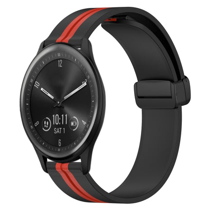 20mm Folding Magnetic Clasp Silicone Watch Band, For Garmin Vivomove Sport, For Garmin Venu 2 Plus