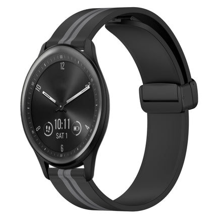 20mm Folding Magnetic Clasp Silicone Watch Band, For Garmin Vivomove Sport, For Garmin Venu 2 Plus