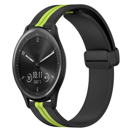 20mm Folding Magnetic Clasp Silicone Watch Band, For Garmin Vivomove Sport, For Garmin Venu 2 Plus