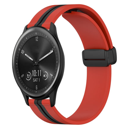 20mm Folding Magnetic Clasp Silicone Watch Band, For Garmin Vivomove Sport, For Garmin Venu 2 Plus