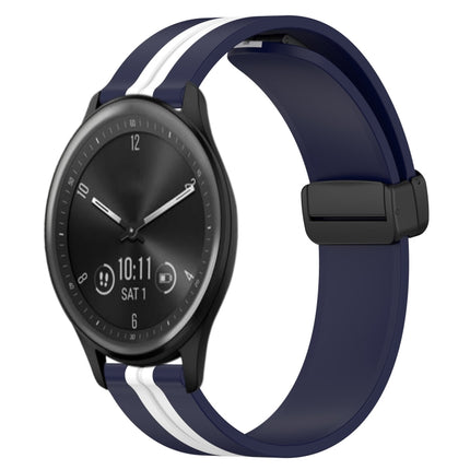 20mm Folding Magnetic Clasp Silicone Watch Band, For Garmin Vivomove Sport, For Garmin Venu 2 Plus
