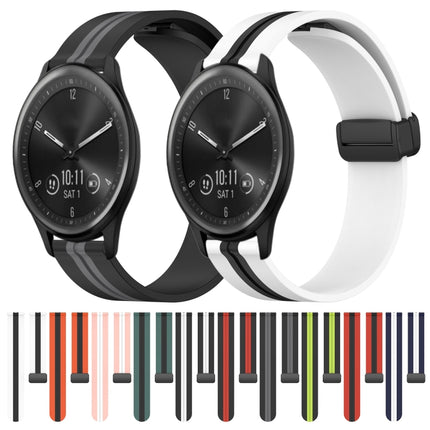 20mm Folding Magnetic Clasp Silicone Watch Band, For Garmin Vivomove Sport, For Garmin Venu 2 Plus