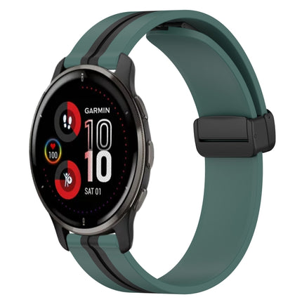 20mm Folding Magnetic Clasp Silicone Watch Band, For Garmin Vivomove Sport, For Garmin Venu 2 Plus