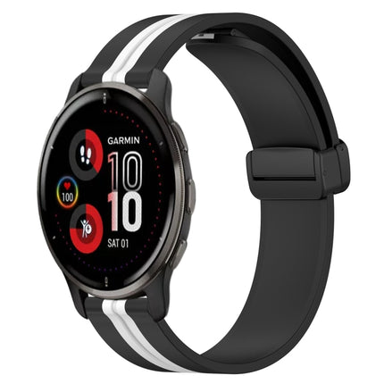 20mm Folding Magnetic Clasp Silicone Watch Band, For Garmin Vivomove Sport, For Garmin Venu 2 Plus