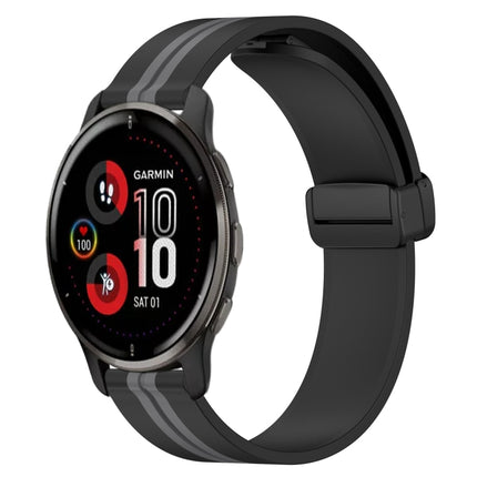 20mm Folding Magnetic Clasp Silicone Watch Band, For Garmin Vivomove Sport, For Garmin Venu 2 Plus