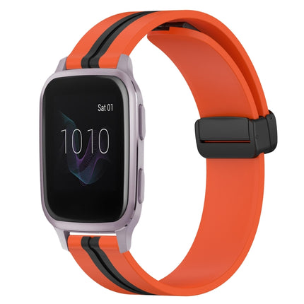 20mm Folding Magnetic Clasp Silicone Watch Band, For Garmin Venu SQ, For Garminmove Luxe