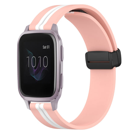20mm Folding Magnetic Clasp Silicone Watch Band, For Garmin Venu SQ, For Garminmove Luxe