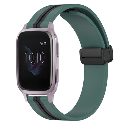 20mm Folding Magnetic Clasp Silicone Watch Band, For Garmin Venu SQ, For Garminmove Luxe