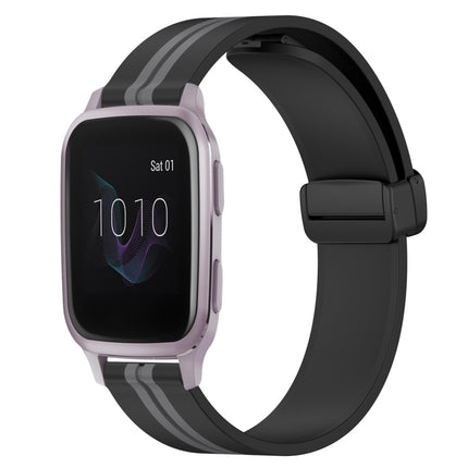 20mm Folding Magnetic Clasp Silicone Watch Band, For Garmin Venu SQ, For Garminmove Luxe