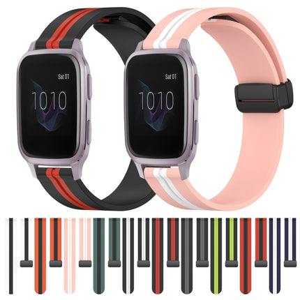 20mm Folding Magnetic Clasp Silicone Watch Band, For Garmin Venu SQ, For Garminmove Luxe