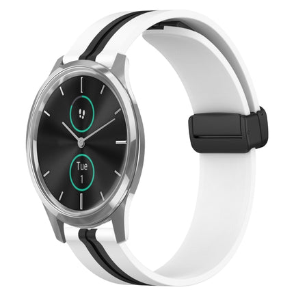 20mm Folding Magnetic Clasp Silicone Watch Band, For Garmin Venu SQ, For Garminmove Luxe