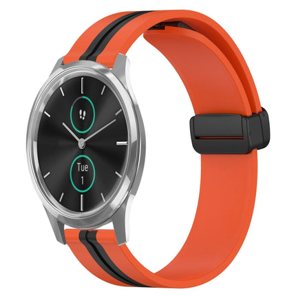 20mm Folding Magnetic Clasp Silicone Watch Band, For Garmin Venu SQ, For Garminmove Luxe