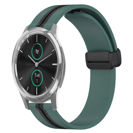 20mm Folding Magnetic Clasp Silicone Watch Band, For Garmin Venu SQ, For Garminmove Luxe