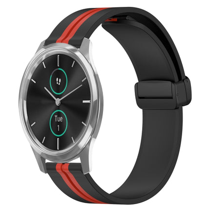 20mm Folding Magnetic Clasp Silicone Watch Band, For Garmin Venu SQ, For Garminmove Luxe