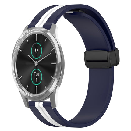20mm Folding Magnetic Clasp Silicone Watch Band, For Garmin Venu SQ, For Garminmove Luxe