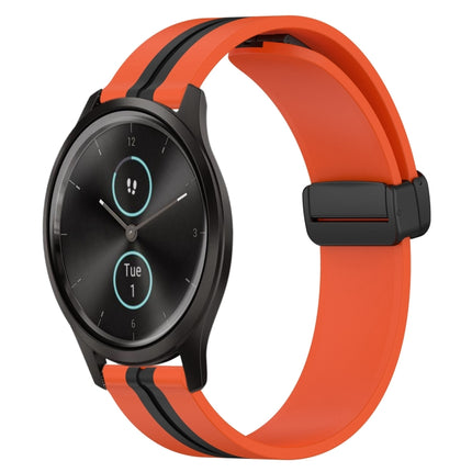 20mm Folding Magnetic Clasp Silicone Watch Band, For Garmin Garminmove Style, For Garmin Forerunner 645 Music