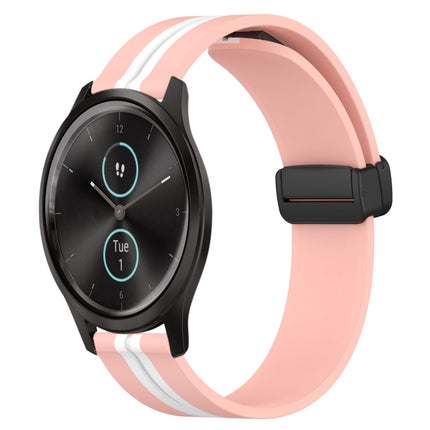 20mm Folding Magnetic Clasp Silicone Watch Band, For Garmin Garminmove Style, For Garmin Forerunner 645 Music