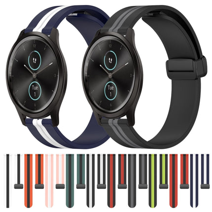 20mm Folding Magnetic Clasp Silicone Watch Band, For Garmin Garminmove Style, For Garmin Forerunner 645 Music