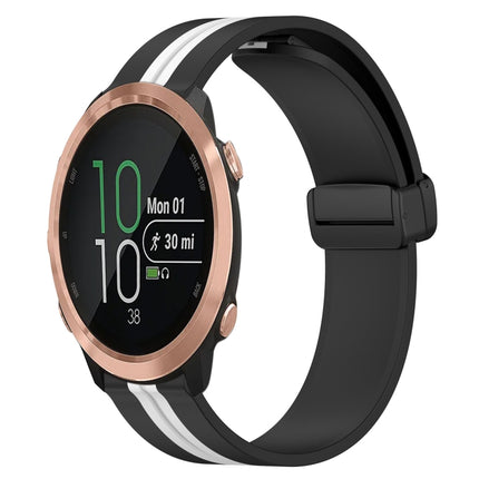 20mm Folding Magnetic Clasp Silicone Watch Band, For Garmin Garminmove Style, For Garmin Forerunner 645 Music