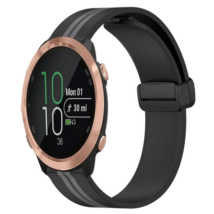 20mm Folding Magnetic Clasp Silicone Watch Band, For Garmin Garminmove Style, For Garmin Forerunner 645 Music