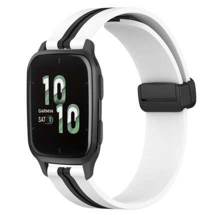 20mm Folding Magnetic Clasp Silicone Watch Band, For Garmin Forerunner Sq2, For Garmin Forerunner Sq2 Music