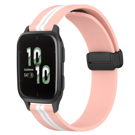 20mm Folding Magnetic Clasp Silicone Watch Band, For Garmin Forerunner Sq2, For Garmin Forerunner Sq2 Music