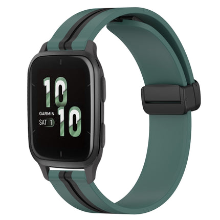 20mm Folding Magnetic Clasp Silicone Watch Band, For Garmin Forerunner Sq2, For Garmin Forerunner Sq2 Music