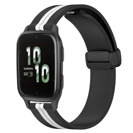 20mm Folding Magnetic Clasp Silicone Watch Band, For Garmin Forerunner Sq2, For Garmin Forerunner Sq2 Music