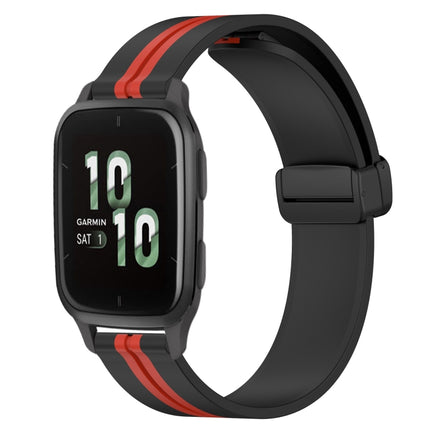 20mm Folding Magnetic Clasp Silicone Watch Band, For Garmin Forerunner Sq2, For Garmin Forerunner Sq2 Music