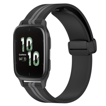 20mm Folding Magnetic Clasp Silicone Watch Band, For Garmin Forerunner Sq2, For Garmin Forerunner Sq2 Music