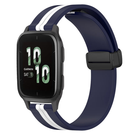 20mm Folding Magnetic Clasp Silicone Watch Band, For Garmin Forerunner Sq2, For Garmin Forerunner Sq2 Music
