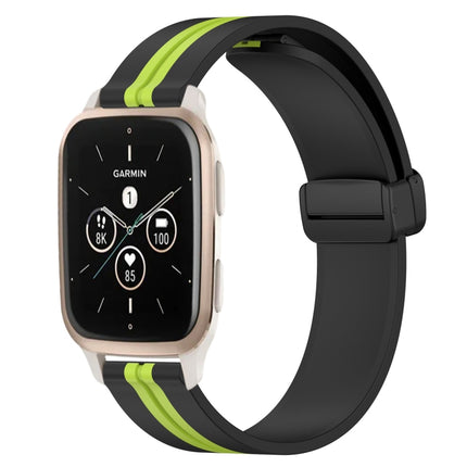 20mm Folding Magnetic Clasp Silicone Watch Band, For Garmin Forerunner Sq2, For Garmin Forerunner Sq2 Music