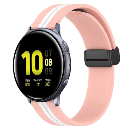 20mm Folding Magnetic Clasp Silicone Watch Band, For Samsung Galaxy Watch Active 2 40mm, For Samsung Galaxy Watch Active 2 44mm