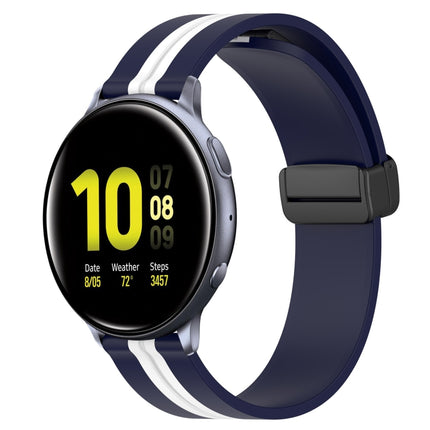20mm Folding Magnetic Clasp Silicone Watch Band, For Samsung Galaxy Watch Active 2 40mm, For Samsung Galaxy Watch Active 2 44mm