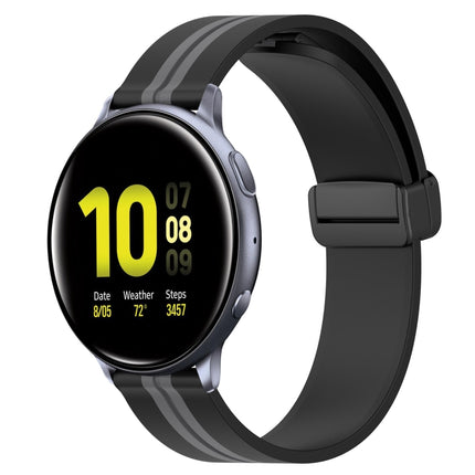 20mm Folding Magnetic Clasp Silicone Watch Band, For Samsung Galaxy Watch Active 2 40mm, For Samsung Galaxy Watch Active 2 44mm