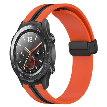 20mm Folding Magnetic Clasp Silicone Watch Band, For Huawei Watch GT2 42mm, For Huawei Watch 2