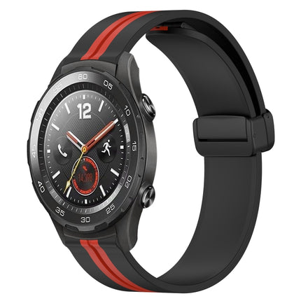 20mm Folding Magnetic Clasp Silicone Watch Band, For Huawei Watch GT2 42mm, For Huawei Watch 2