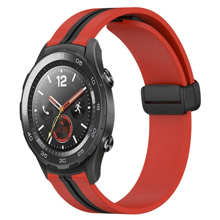 20mm Folding Magnetic Clasp Silicone Watch Band, For Huawei Watch GT2 42mm, For Huawei Watch 2