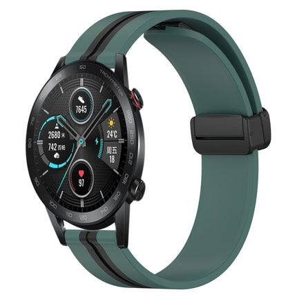 20mm Folding Magnetic Clasp Silicone Watch Band, For Honor Watch ES, For Honor MagicWatch2 42mm