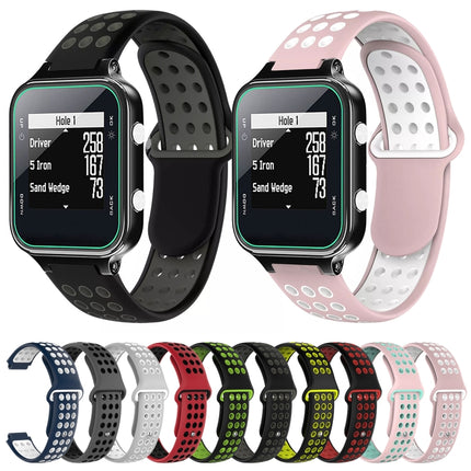 Two-Color Punched Breathable Silicone Watch Band, For Garmin Approach S20, For Garmin Approach S5
