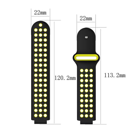 Two-Color Punched Breathable Silicone Watch Band, For Garmin Approach S20, For Garmin Approach S5