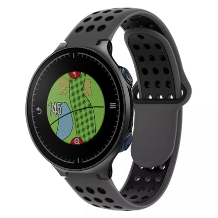 Two-Color Punched Breathable Silicone Watch Band, For Garmin Approach S20, For Garmin Approach S5