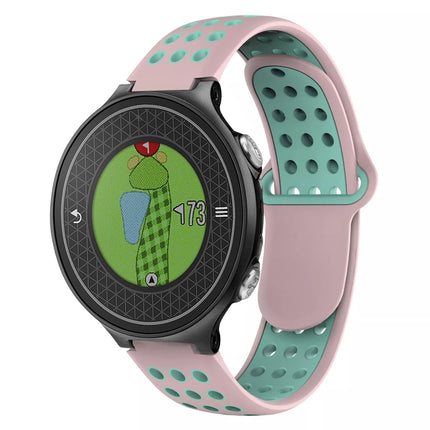 Two-Color Punched Breathable Silicone Watch Band, For Garmin Approach S6