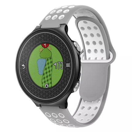 Two-Color Punched Breathable Silicone Watch Band, For Garmin Approach S6