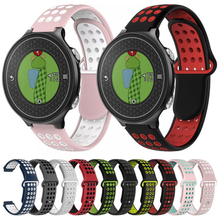 Two-Color Punched Breathable Silicone Watch Band, For Garmin Approach S6