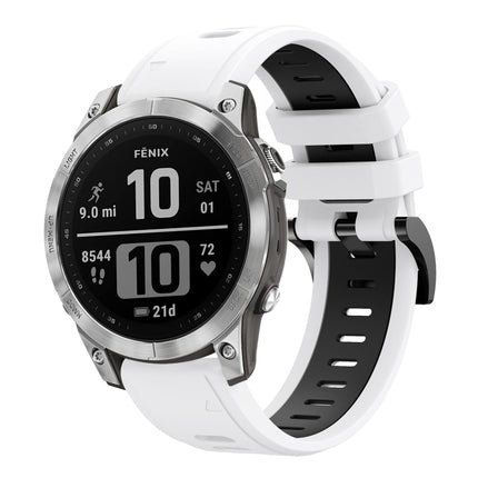 22mm Two-Color Sports Silicone Watch Band, For Garmin Fenix 7, For Garmin Fenix 7 Solar
