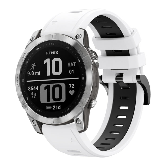 22mm Two-Color Sports Silicone Watch Band, For Garmin Fenix 7, For Garmin Fenix 7 Solar