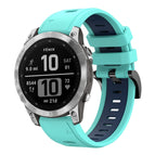 For Garmin Fenix 7 / Mint Green + Blue